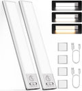 Joyzy 2 Pack 66 LED Motion Sensor Closet Lights, 9.2’’ Rechargeable Under Cabinet Lighting Magnetic 3 Color Temps & Dimmable Under Counter Light Motion Activated Pantry Light (110 Lumen)