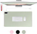 Konohan Heated Large Desk Mat PU Leather Warm Mouse Pad with 5 Heating Level & 4 Hour Auto Shut-Off Heating Keyboard Pad Warmer Gaming Mice Mat Only Supports 110v(Gray-Green Color,23.6"x 14.2")