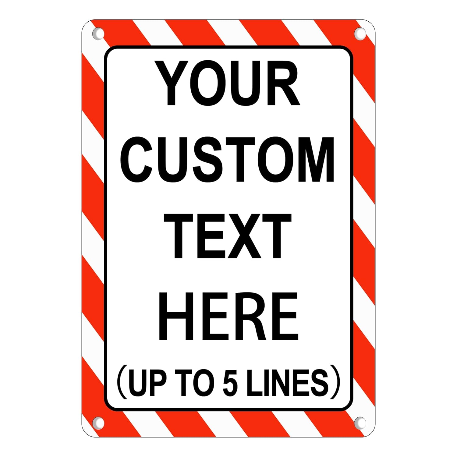 Custom Sign Outdoor Metal Vertical, Personalized Metal Sign for Parking, Gate, Delivery, Garage, Weatherproof Customized Signs for Outside, Make Your Own Signs Custom(10x7 Inches, Border)