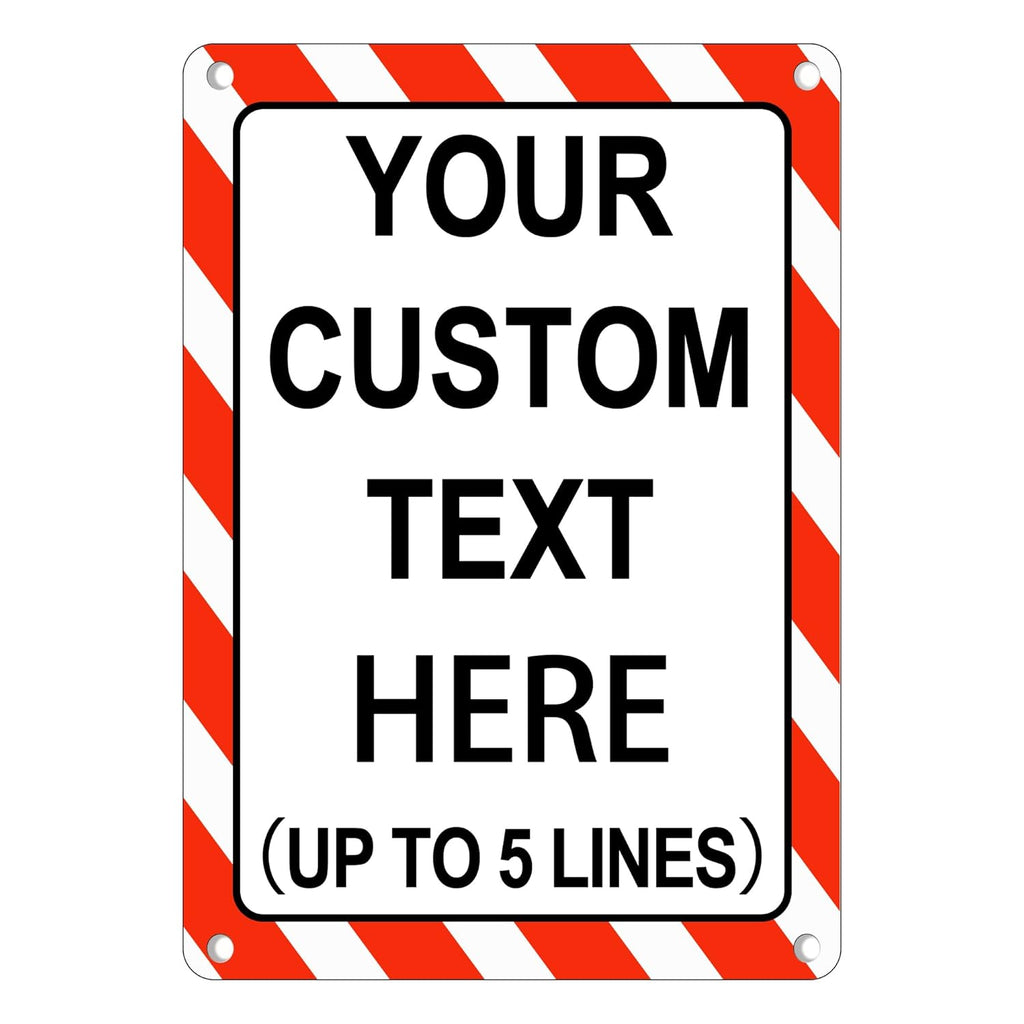 Custom Sign Outdoor Metal Vertical, Personalized Metal Sign for Parking, Gate, Delivery, Garage, Weatherproof Customized Signs for Outside, Make Your Own Signs Custom(12x8 Inches, Border)