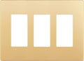 LIDER Matte Finish Decorator Switch Cover, Screwless Wall Plate, Mid-Size 3-Gang 4.88" x 6.77", Unbreakable Polycarbonate Thermoplastic, UL Listed, LSWP-33M-GD, Gold