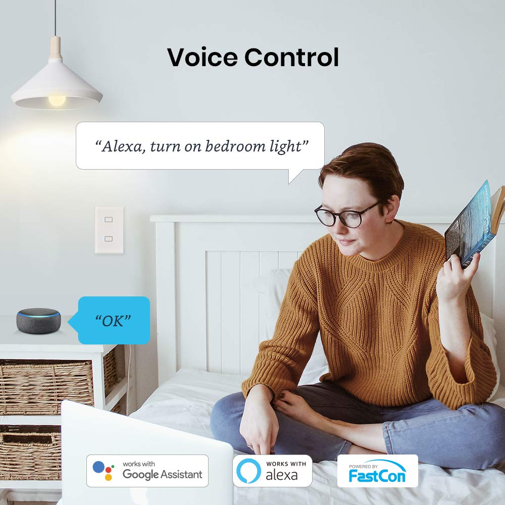 BroadLink Smart Light Switch, No Neutral Wire Required, Single Pole with App and Voice Control, 3-Gang Touch Timer Switch, Compatible with Alexa, Google Assistant, IFTTT, Siri Shortcuts, Hub Required