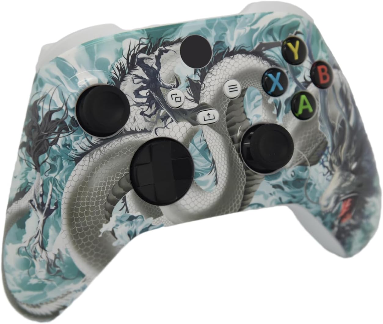 ProControllers LLC Hand Airbrushed Fade Custom Controller Compatible with Xbox Series X/S & Xbox One (Series X/S White Dragon)