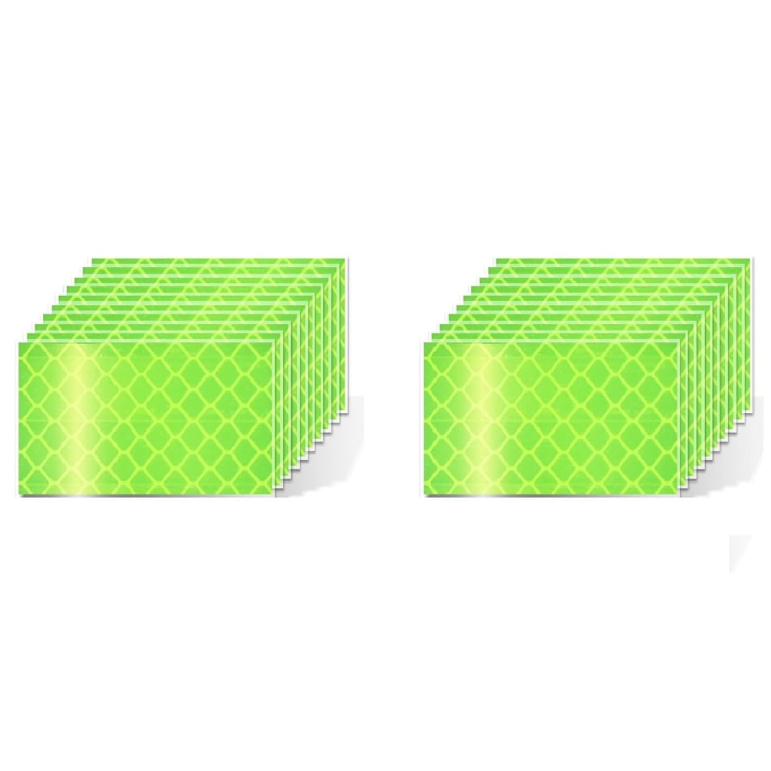 Non Fading Fluorescent Yellow Reflective Stickers 1 inch X 2 inch, Outdoor Waterproof High Visibility Safety Adhesive Reflector (20 Pcs)