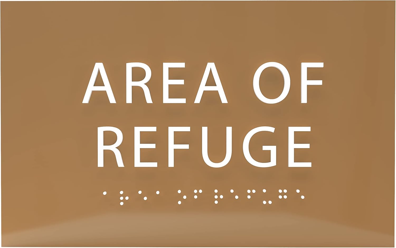 6" X4" Area of Refuge Sign - ADA Compliant Tactile Graphics Grade 2 Braille Text | Wall Mount Plastic Signs for Shopping Malls, Offices, Hotels, Schools, Apartments & Restaurants
