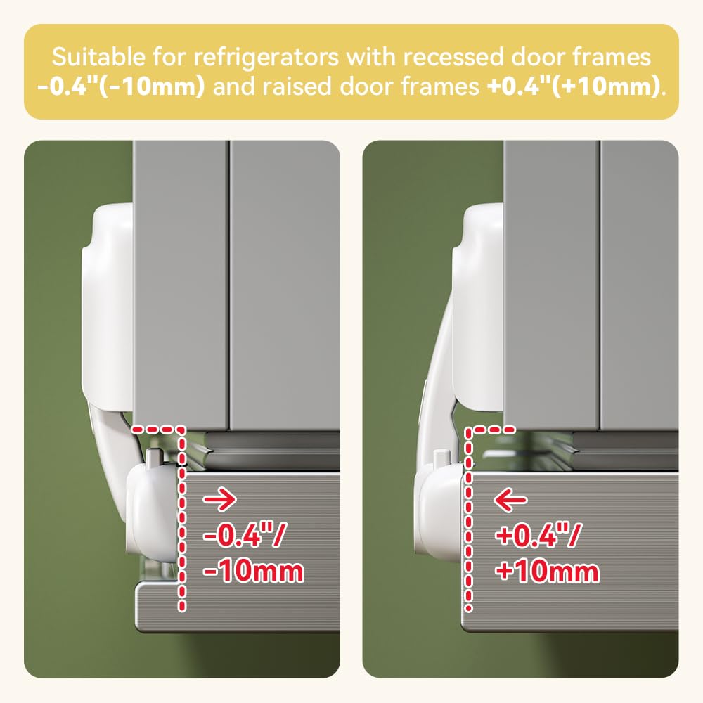 EUDEMON 1 Pack Refrigerator Lock, Child Proof Fridge & Freezer Lock for Kids & Toddlers, Easy to Install,no Tool Need or Drill (White)