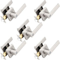 Probrico Interior Brushed Nickel Door Handle, Heavy Duty, Flat Square Privacy Door Handles, Keyless Door Levers Lockset for Bedroom and Bathroom (5 Pack, Modern)