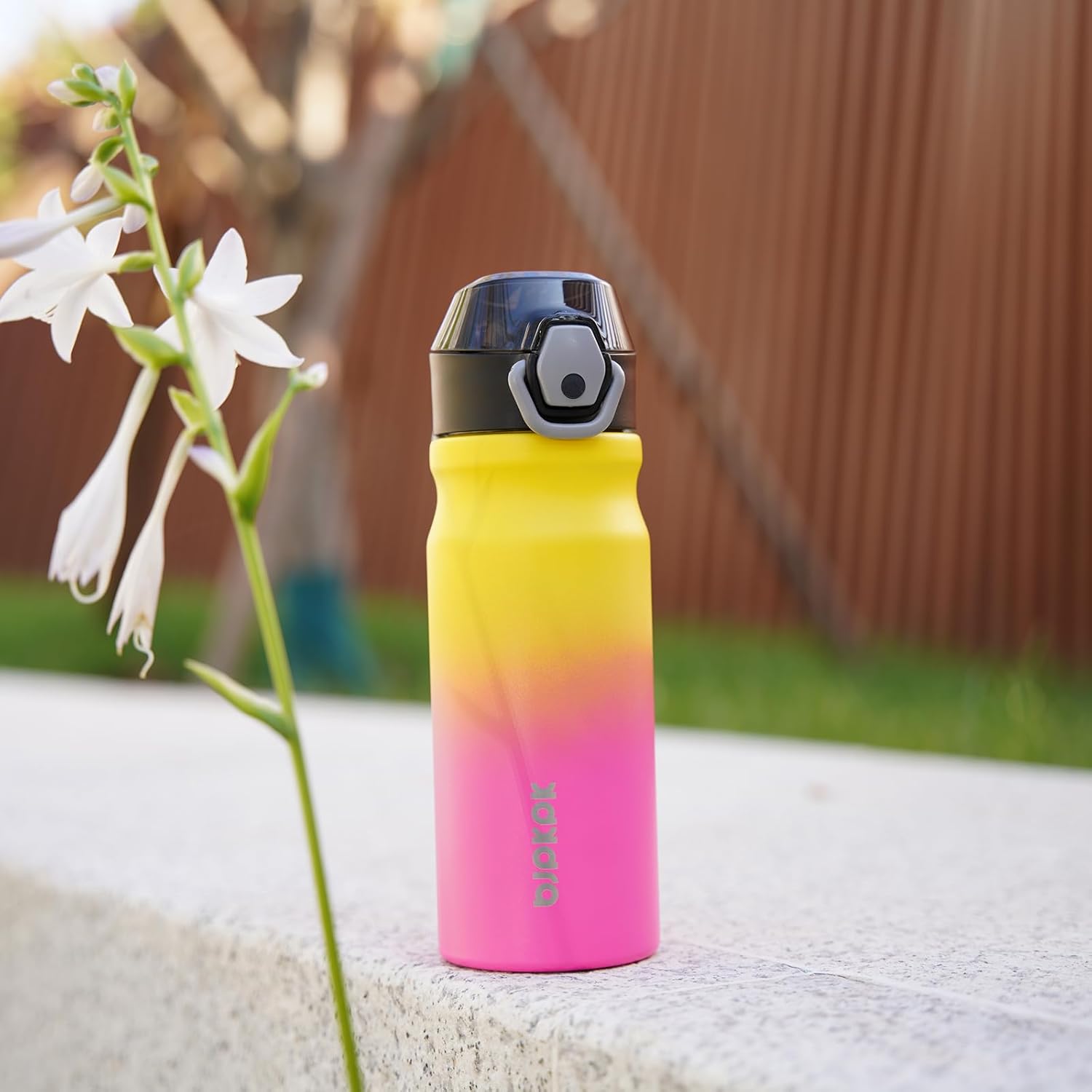 BJPKPK Stainless Steel Insulated Water Bottle with Straw Lid 18oz Reusable Metal Thermal Flask Bottles Keep Cold and Hot,Rainbow