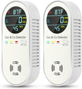 4-in-1 Natural Gas Leak Detector & Carbon Monoxide Detectors - Carbon Monoxide Detectors Plug in - Natural Gas, Propane, Co Detector, Temperature & Humidity Detector for Home, RV (2 Packs)