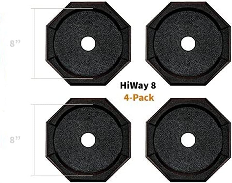 SnapPad HiWay RV Leveling Pads - Permanent Jack Stabilizers for RVs - 8" Round Leveling Jack Pads for HWH Leveling System - Heavy Duty Replacement for Blocks - Made in The USA (4-Pack)