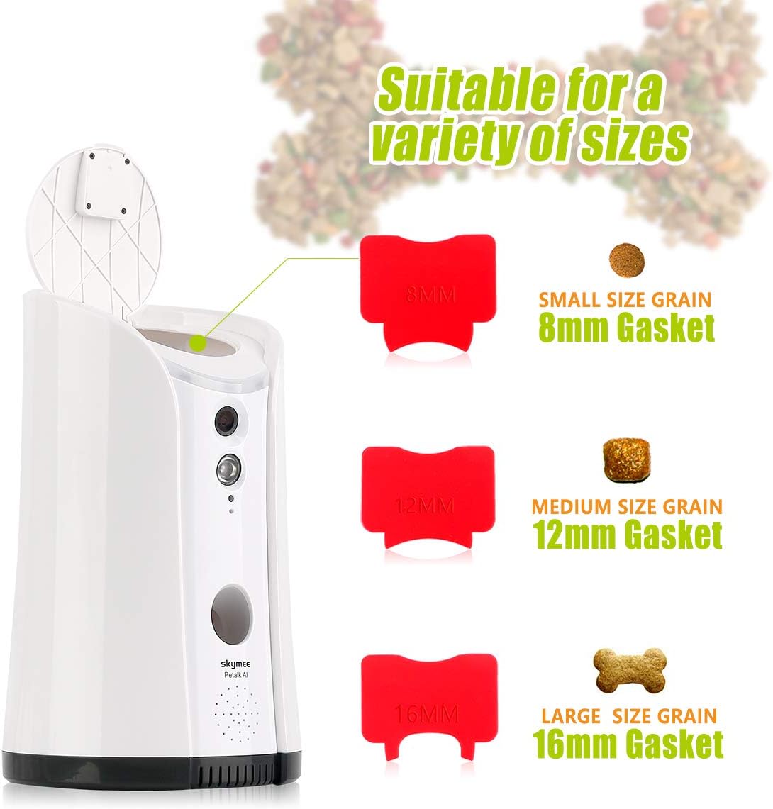 SM-02 Dog Camera Treat Dispenser, Remote Pet Camera with Two-Way Audio and Night Vision Remote via APP, Compatible with Alexa