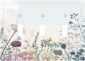 Colorful Wildflower Watercolor Dandelion Floral Decorative Switch Plates 3 Gang Wall Plate Triple Toggle Light Switch Cover Faceplate Electrical Wall Panels For Cabin Home Decor