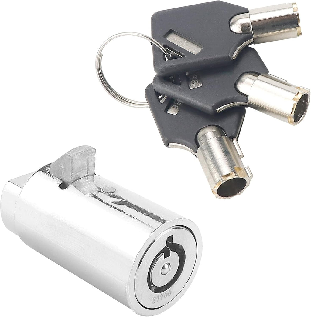 Vending Machine Key, Cylinder Lock for Storage Unit Cylinder Lock for Coke Snack Candy Soda Vending Machines Locks with 3 Tubular Keys