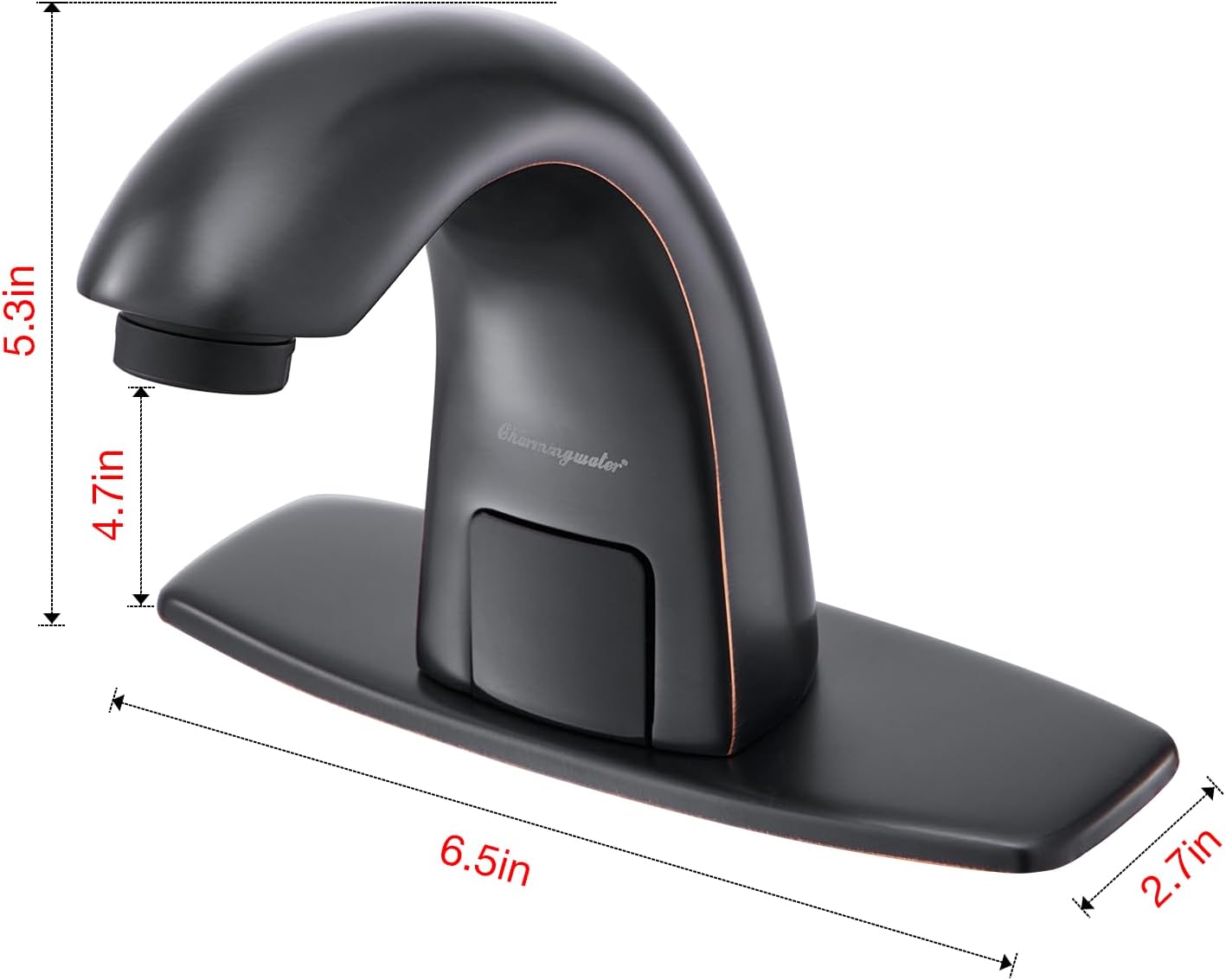 Charmingwater Touchless Bathroom Sink Faucet with Automatic Sensor, Motion Bathroom Faucet with Hole Cover Plate, Oil Rubbed Bronze