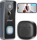 ieGeek 5MP Doorbell Camera Wireless No Subscription- Video Doorbell Wireless with Chime, Doorbell with Camera, Voice Changer, 2-Way Audio, PIR Motion Detection, 2.4Ghz WiFi, Compatible with Alexa