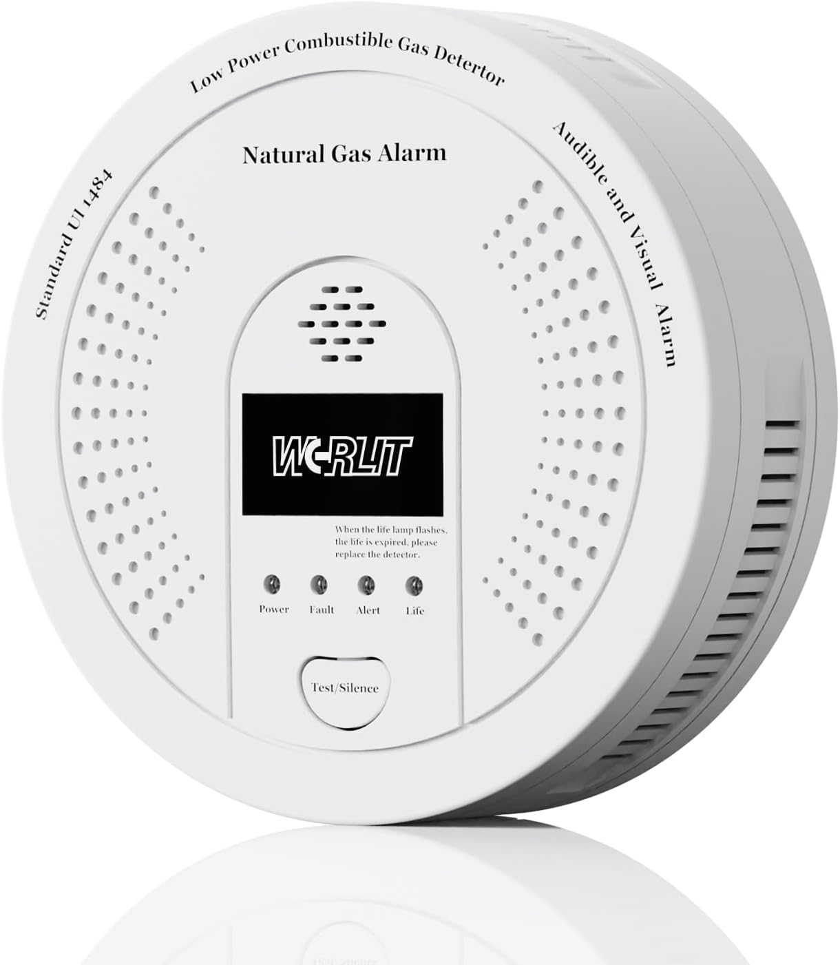 Explosion-Proof Natural Gas Detector Alarm - Ultra-Sensitive CH4/Propane Gas Leak Alert with 85dB Siren & Strobe Light, 10-Second Response Battery Methane Gas Monitor for Home RV Battery Include