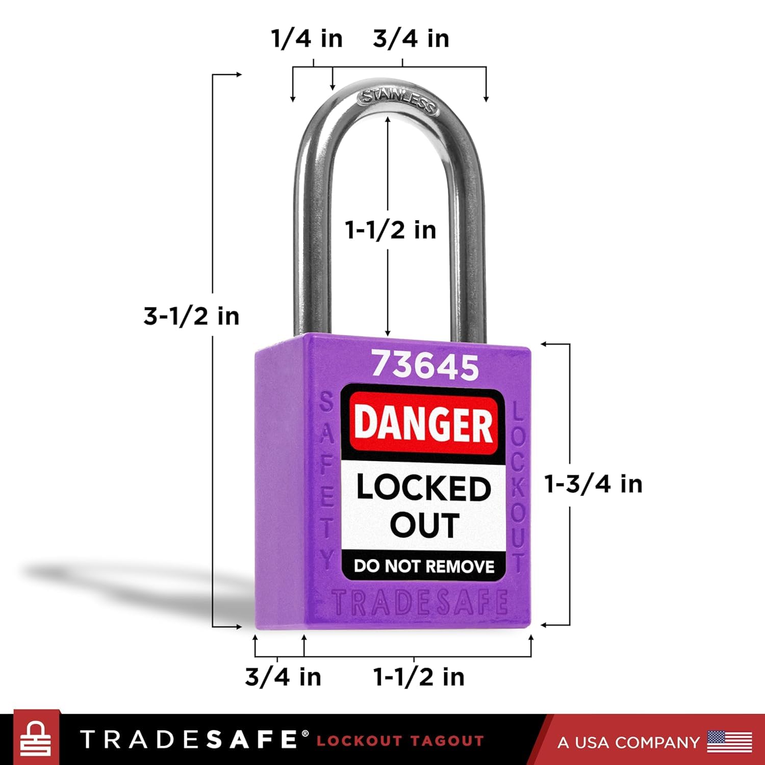 TRADESAFE Lockout Tagout Locks Set - 7 Purple Loto Locks, Lockout Locks Keyed Different, 2 Keys Per Lock, OSHA Compliant Lock Out Tag Out Padlocks, Safety Padlocks for Electrical Lockout Tag Out Kits