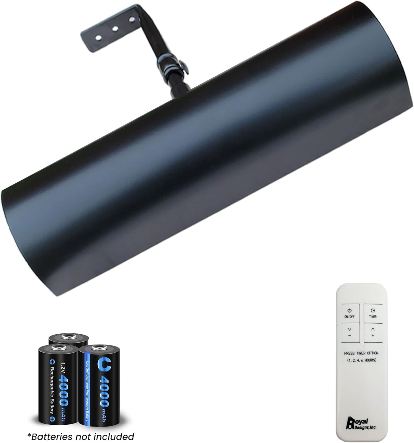 Royal Designs, Inc. Cordless Remote Control LED Picture Light, Dimmable with Timer Function, Black, 8.75 Inches