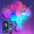 Hexagon LED Wall Light Panels: Smart RGB Color-Changing Hexagon Lights with App & Remote Control, Music Sync Mode,DIY Wall Decor for Bedroom, Gaming Room, Home Theater (8)