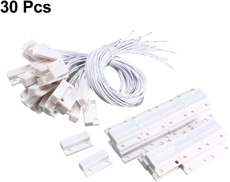 uxcell MC-38 Surface Mount Wired NC Door Sensor Alarm Magnetic Reed Switch White 2pcs