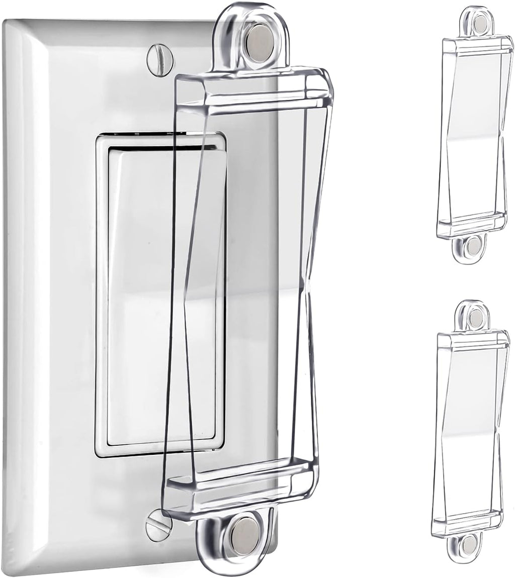 Light Switch Guard Cover- PSZEZNZ Light Switch Outlet Covers for Flat Modern Wall Switches-Child Safety Protection(Clear,2 Piece)