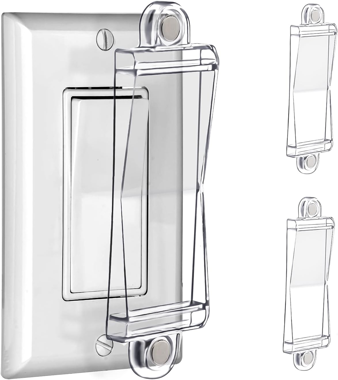 Light Switch Guard Cover- PSZEZNZ Light Switch Outlet Covers for Flat Modern Wall Switches-Child Safety Protection(Clear,2 Piece)