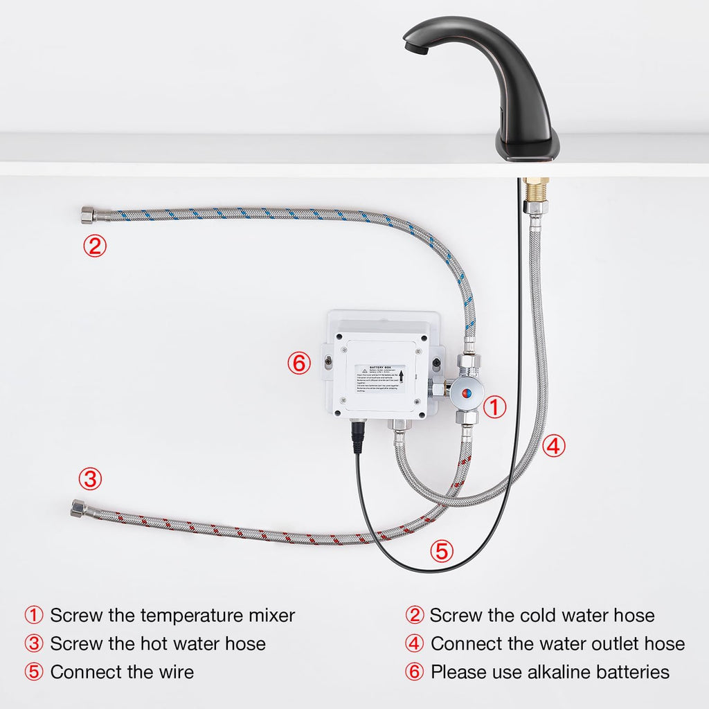 Charmingwater Touchless Bathroom Sink Faucet with Automatic Sensor, Motion Bathroom Faucet with Hole Cover Plate, Oil Rubbed Bronze