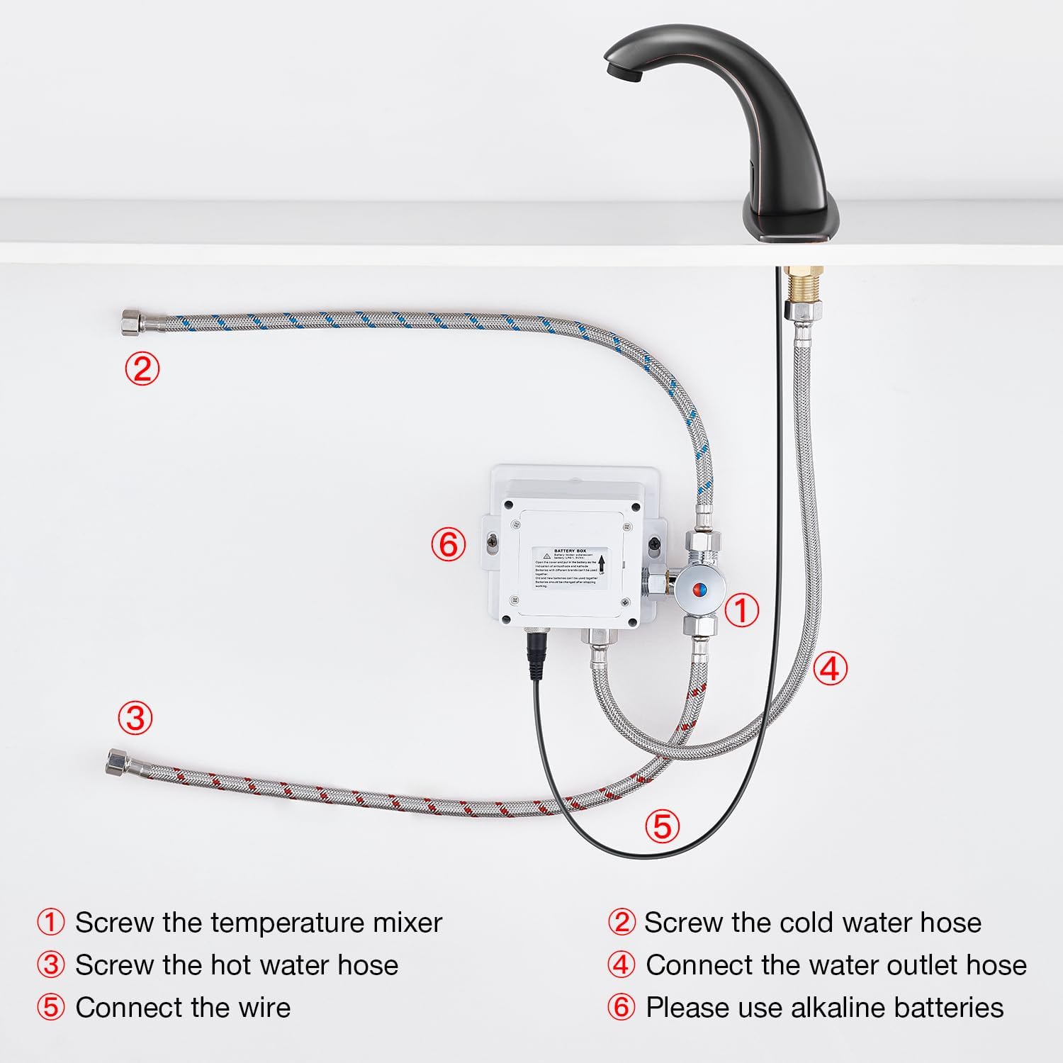Charmingwater Touchless Bathroom Sink Faucet with Automatic Sensor, Motion Bathroom Faucet with Hole Cover Plate, Oil Rubbed Bronze