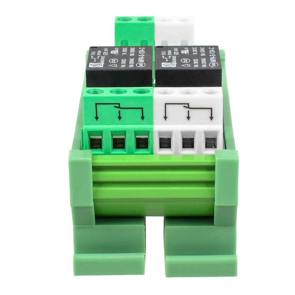 Relay Board, Relay Module 2 Channel 1 SPDT DIN Rail Mount 24V DC/AC, Interface Board(FY-T732C-D24)