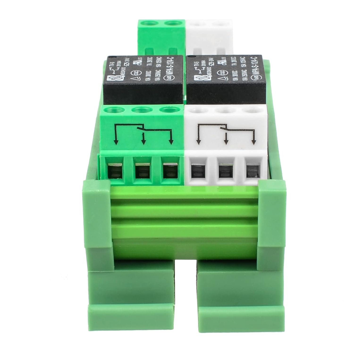 Relay Board, Relay Module 2 Channel 1 SPDT DIN Rail Mount 24V DC/AC, Interface Board(FY-T732C-D24)