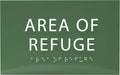 6" X4" Area of Refuge Sign - ADA Compliant Tactile Graphics Grade 2 Braille Text | Wall Mount Plastic Signs for Shopping Malls, Offices, Hotels, Schools, Apartments & Restaurants