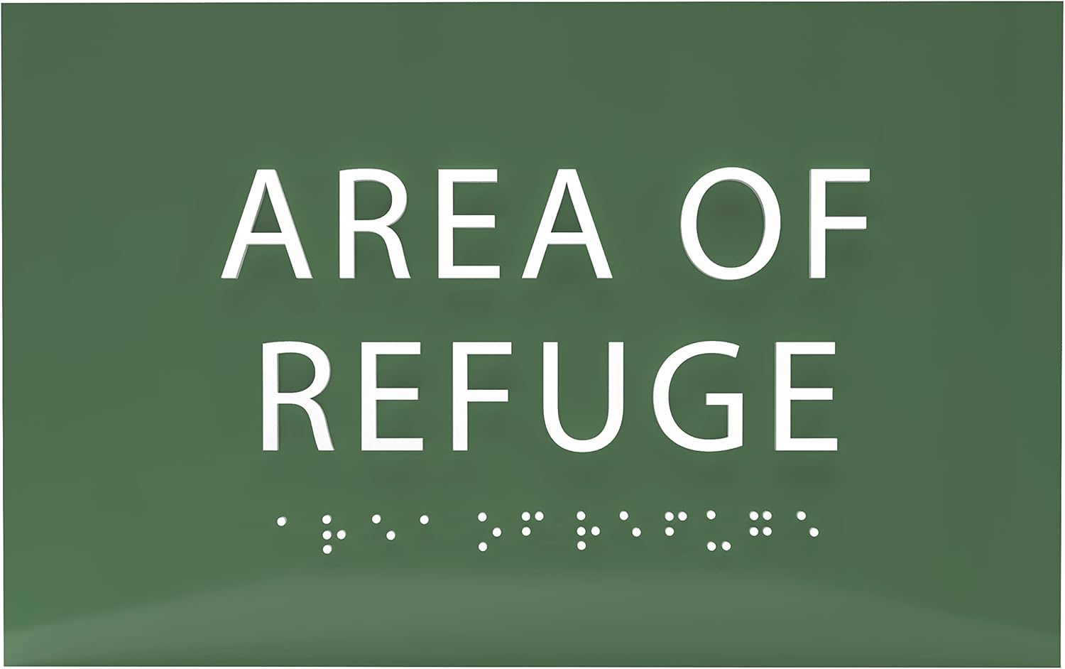 6" X4" Area of Refuge Sign - ADA Compliant Tactile Graphics Grade 2 Braille Text | Wall Mount Plastic Signs for Shopping Malls, Offices, Hotels, Schools, Apartments & Restaurants