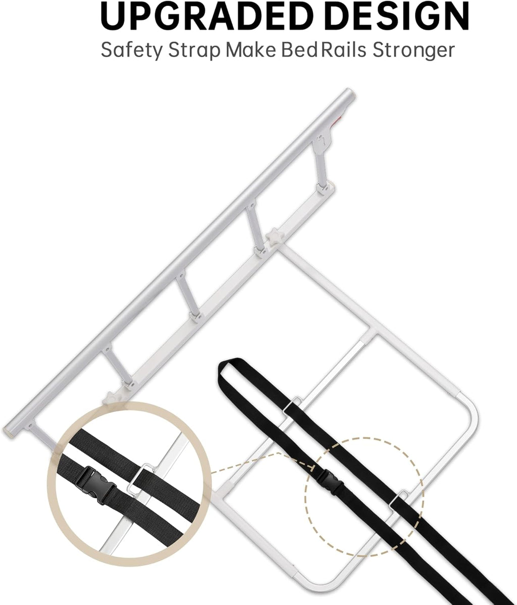 ELENKER Bed Rails for Elderly Adults, Folding Bed Assist Seniors Safety Bed Guard Rail Handle to Prevent Falling Out of Bed, 48.6"x16.3"