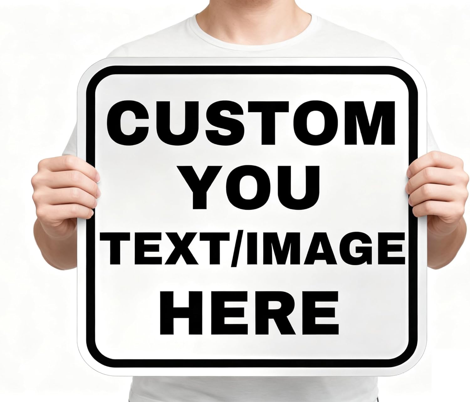 Custom Aluminum Signs – Personalized Weatherproof Metal Signs for Indoor & Outdoor Use – Multiple Sizes – Add Text/Logo – Optional Reflective & Double-Sided Printing – for Home, Business, Hazard, Garden, Door & Commercial Use (square, 16x16inch)