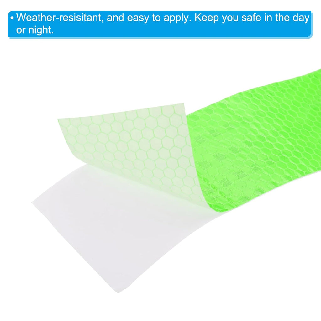 PATIKIL 4 Inch x 33 ft Reflective Tape, 1 Roll Waterproof Self Adhesive High Visibility Caution Warning Safety Tape Reflector with Scraper for Trucks Trailers Cars, Green