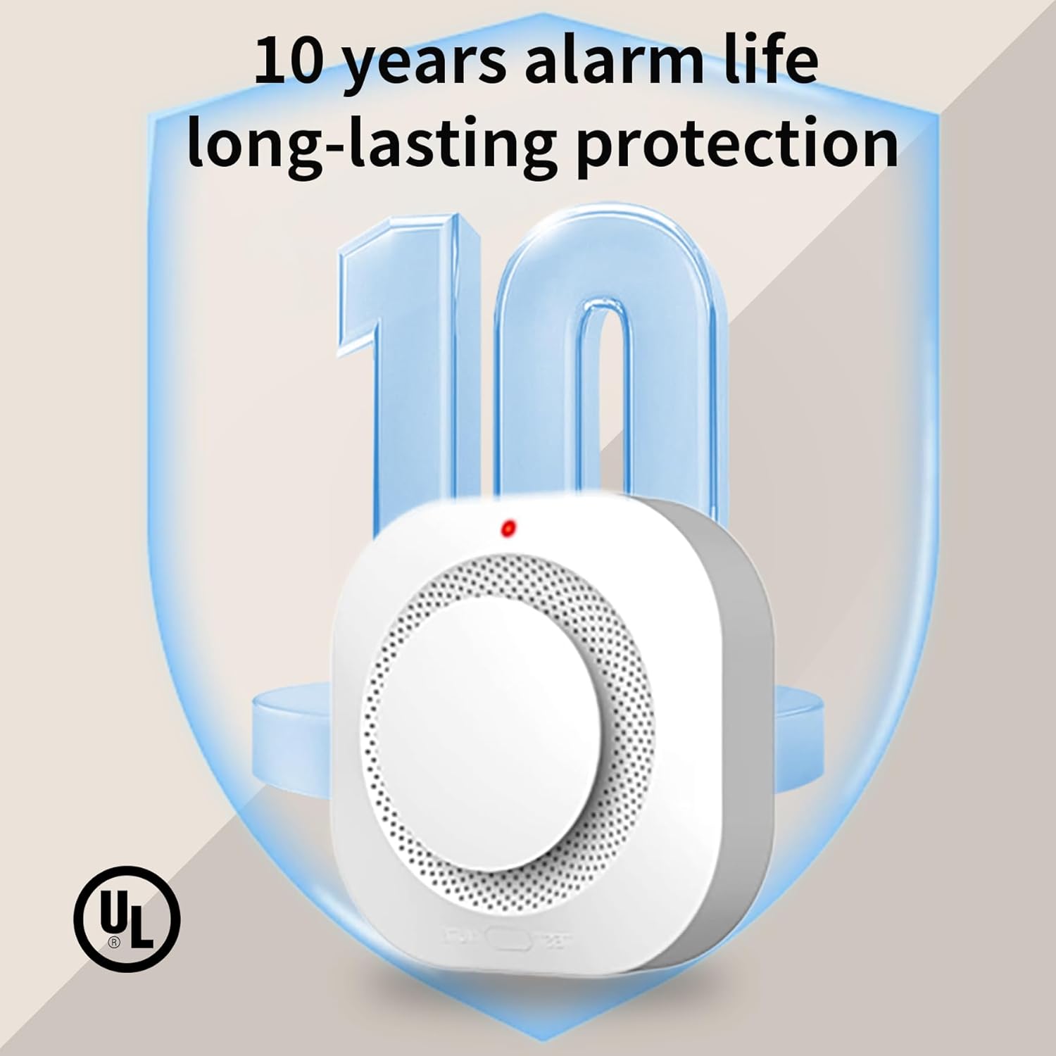 COHANSHANsmoke Detector,Smoke Alarm,fire Alarms Smoke detectors,(Sensor Life of 10 Years) complies with UL Certification,fire Alarm,Smoke detectors,360°Intelligent Detection,Wireless Installation(3)