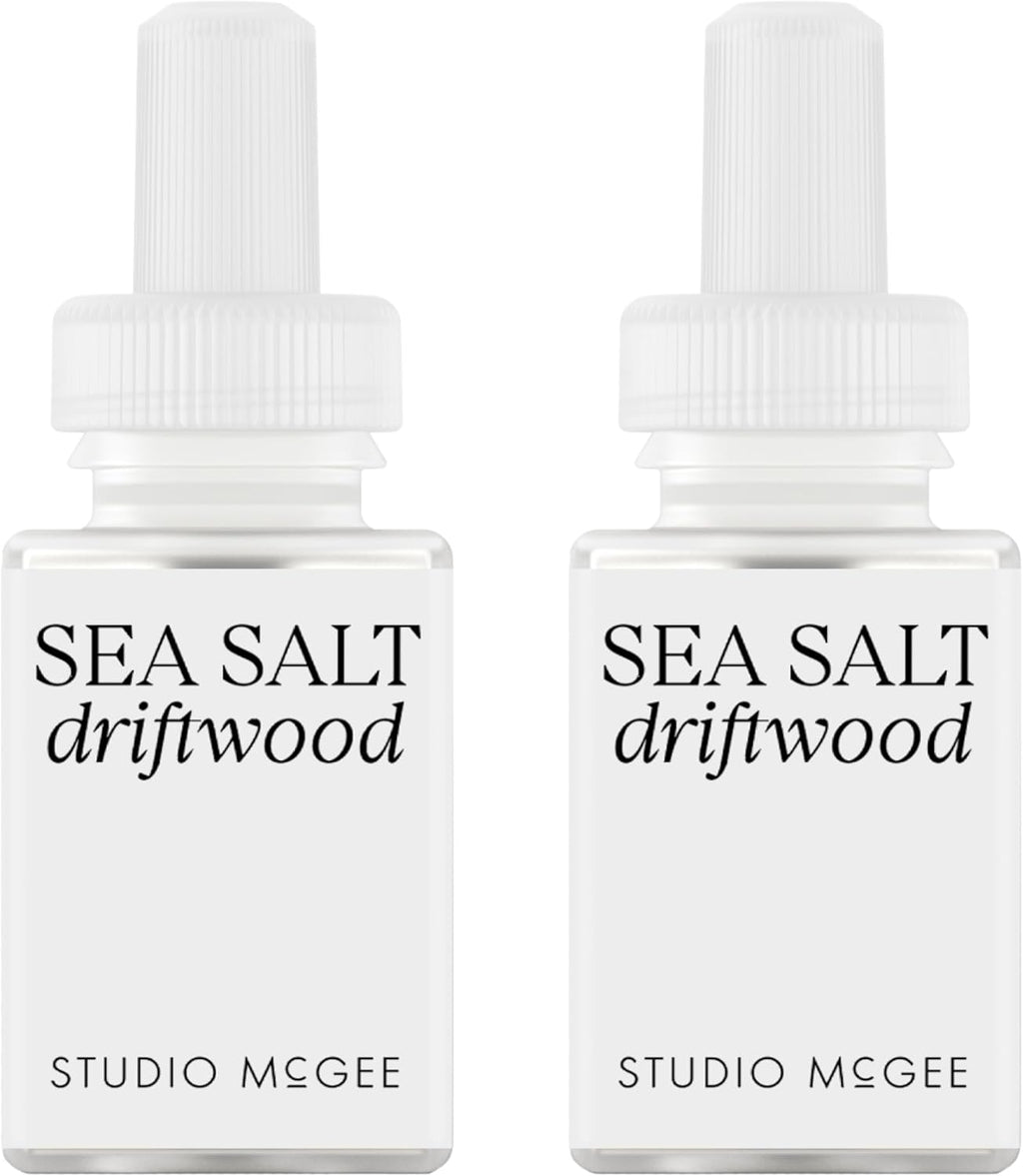 Pura x Studio McGee Smart Home Air Diffuser - Smart Air Diffuser - Up to 120-Hours of Luxury Fragrance per Refill - Spring & Summer Fragrance - 2 Pack, Sea Salt Driftwood