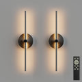 ZAGO Battery Operated Wall Sconce: 24-inch Wireless LED Wall Sconces Set of Two with Remote Control, Dimmable Modern Linear Light for Living Room, Bedroom, Hallway Indoor Lighting Decoration