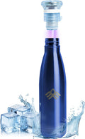 Smart Self-Cleaning Water Bottle 17oz Cobalt Stainless Steel Insulated Purifying Bottle LED + Activated-Carbon Dual Filtration USB-C Rechargeable BPA-Free for Outdoor, Gym & Office