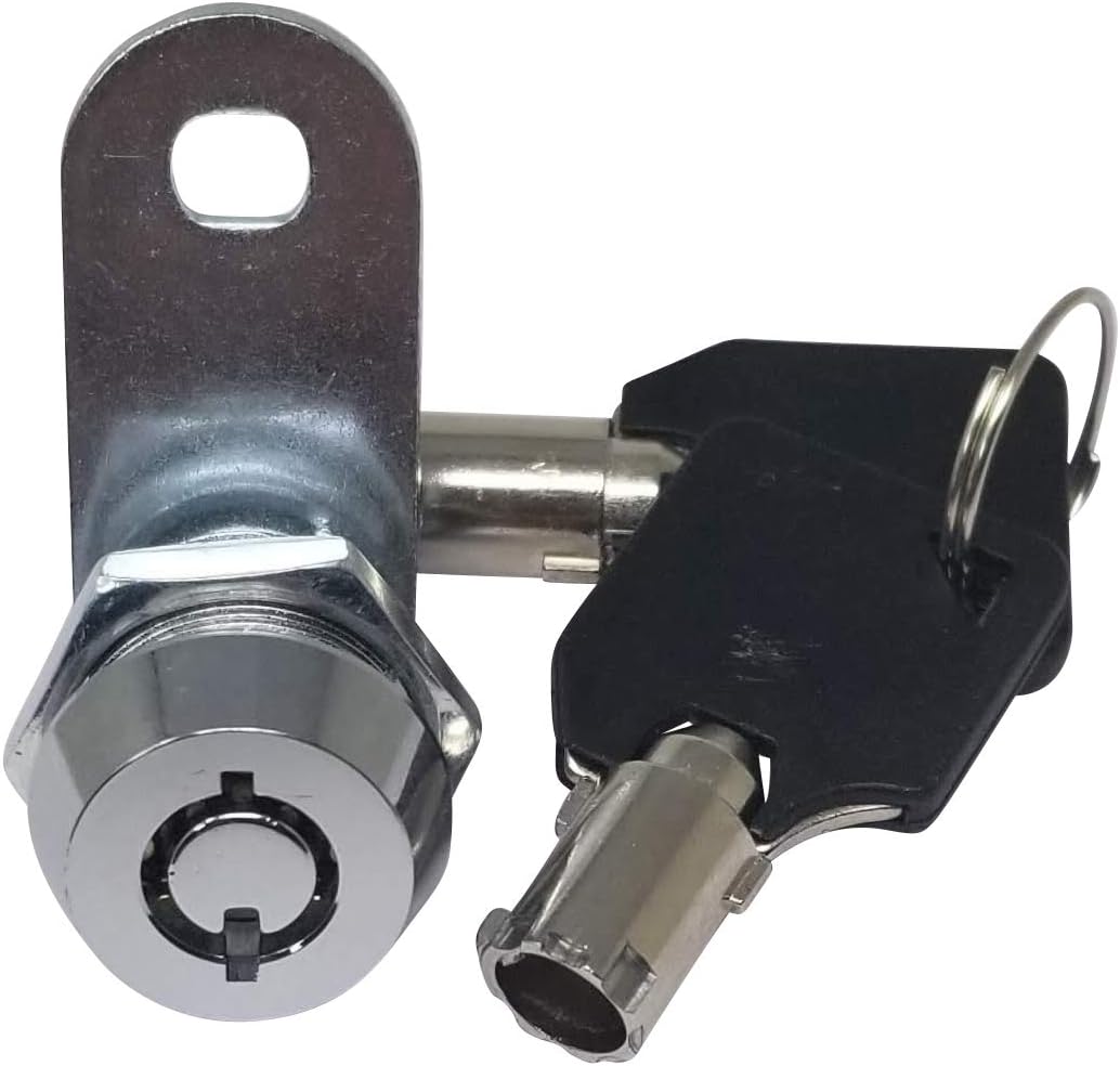 Admiral Locks Tubular Cam Lock, Keyed Alike Removable Key RV Compartment Storage Lock Cabinet Locks (Chrome Pack of 2, 5/8" 180°)