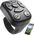 TikTok Scrolling Ring - Bluetooth Remote for TikTok Clips & Tunes, iPhone-Compatible Fingertip Wireless Bluetooth Controller, Ideal for iPad, iOS & Android, with Lively Camera Shutter-(Black)