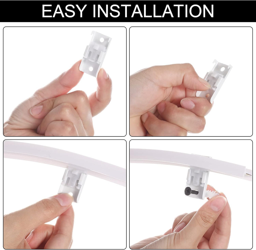 Jetec Curtain Tracks Ceiling Flexible Curtain Track Bendable Rail Curved Wall Mounted for Living Room Bedroom Divider Rod RV(20 Meter/ 65.6 Feet,White)