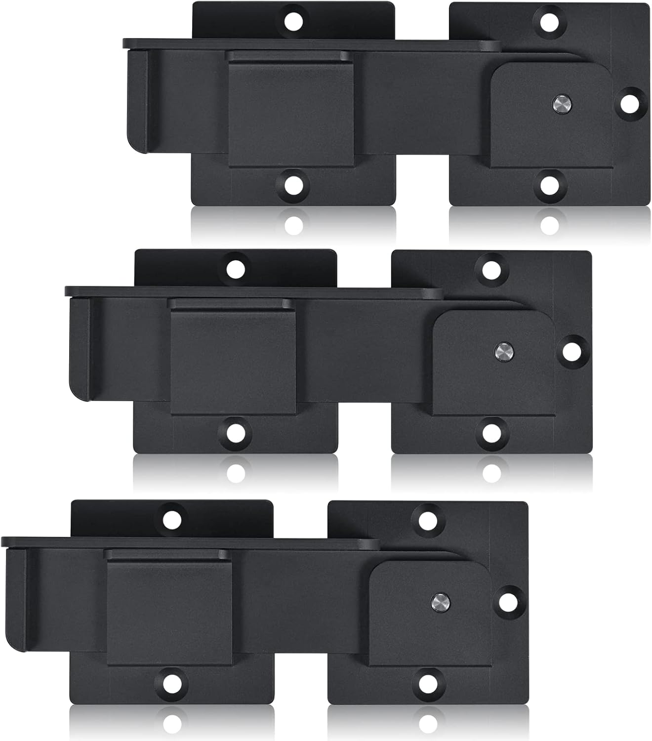 7.5" Flip Gate Latch Lock with Padlock Hole 3Pack, 4mm Heavy Duty Aluminum Alloy Adjustable Door Latch for Sliding Swing Open Door, Outdoor Gate, Wooden Fence, Barn Door, Shed, Garage, Yard