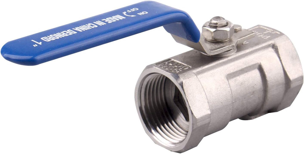 DERNORD Stainless Steel Ball Valve 1PC Type 1 Inch NPT Standard Port for Water, Oil, and Gas (1 Inch Ball Valve)