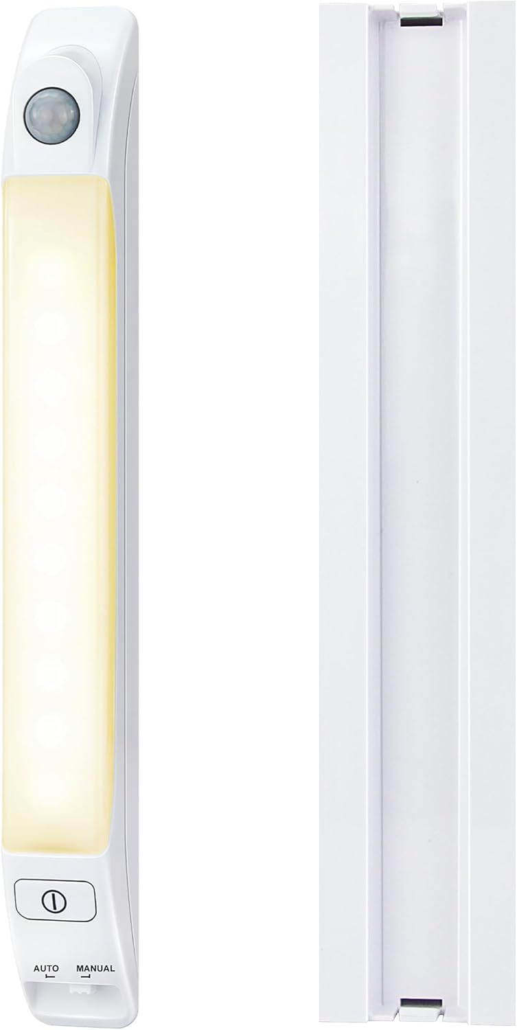 LUXSWAY LED Motion Sensor Light Indoor, Dimmable Under Cabinet Lights, Manual ON/Off, Battery Operated Closet Lighting Bar, Shelf Light, Stick-on Anywhere Night Lighting for Kitchen Wardrobe Pantry