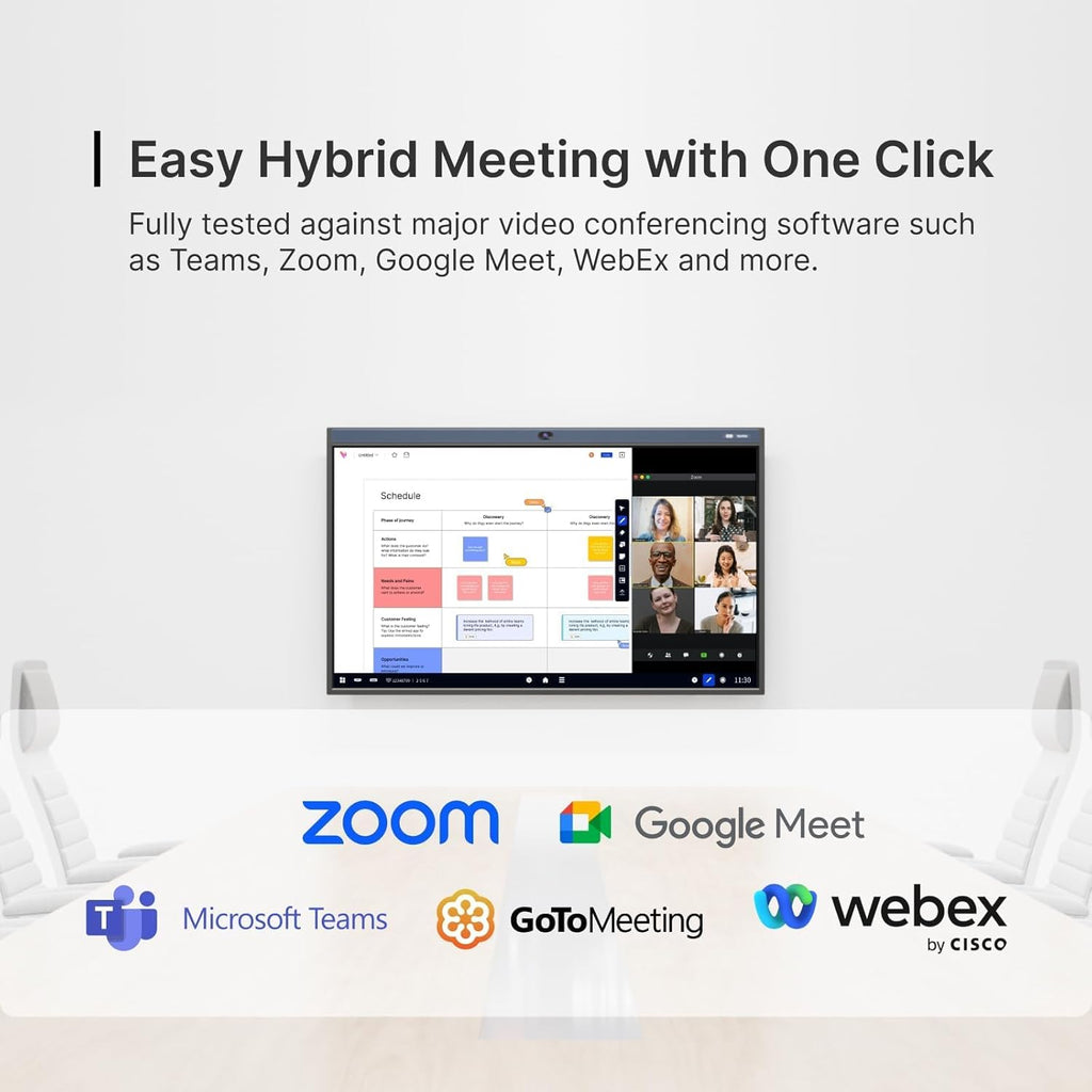 NearHub 86'' Interactive Smart Whiteboard,AI -Powered 4K Camera,MEMS 24-mic Array with Noise Reduction,All-in-One Whiteboard for Hybrid Collaboration with AndriodOS & Open App Ecosystem (Board+Stand)