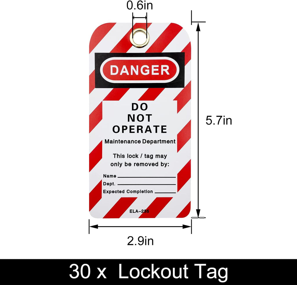 Lockout Tagout Locks, Safety Padlock, Loto Locks Keyed Differently Lock Out Tag Out 30 pcs Safety Padlocks Plastic with 30 Lockout TagOut Tags Red