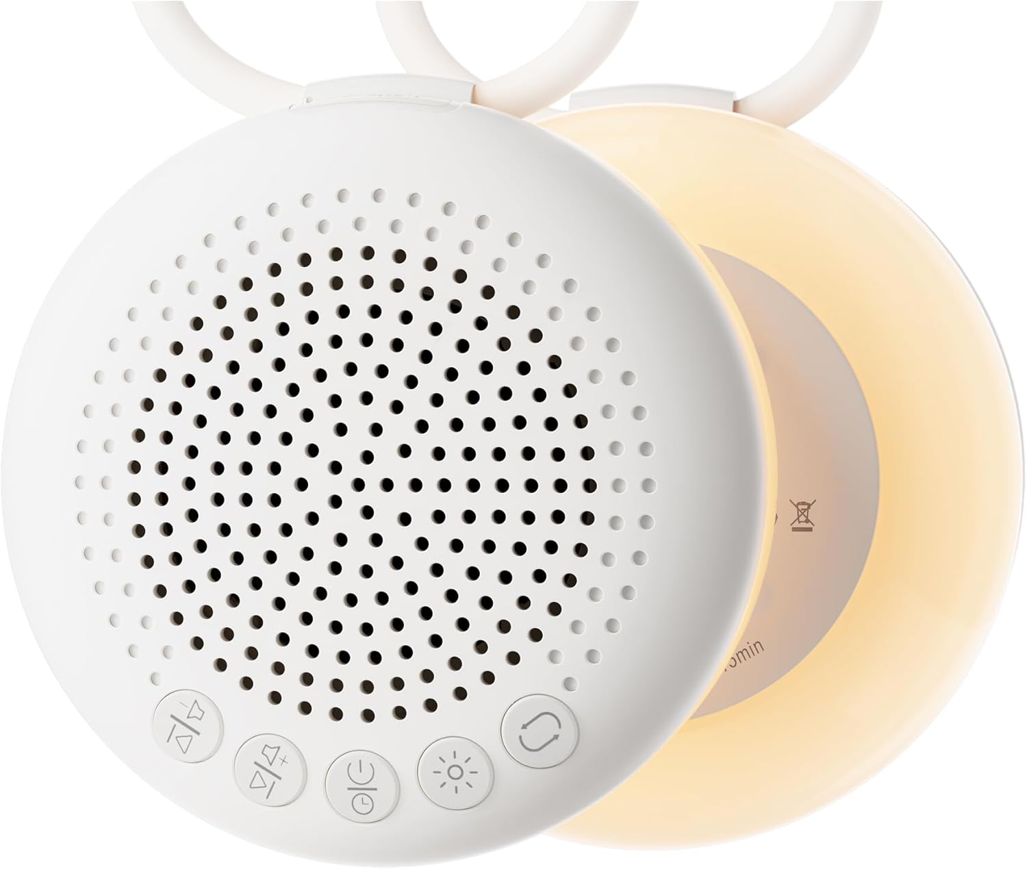 Glocusent 3-in-1 Portable Baby Sound Machine, White Noise Machine for Sleeping, Night Light & Phone Connected Speaker 34 Sounds Timing Function 1000mAh Large Battery Designed for Travel