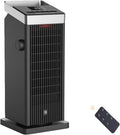 BREEZOME Space Heater for Indoor Use, 1500W Fast Heating Electric Heater with Thermostat, 90°Oscillating PTC Ceramic Heater, 24H Timer
