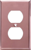 ENERLITES Duplex Receptacle Metal Wall Plate, Stainless Steel Outlet Cover, Corrosion Resistant, Standard Size 1-Gang 4.50" x 2.76", Stainless Steel 201, 7721-PRG, Polished Rose Gold